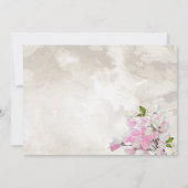 ベビーシャワー ピンクのスイートピー ヴィンテージマソンジャー 招待状 (裏面)