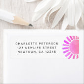 ベビーシャワー ピンクの太陽 返信住所 ラベル (インサイチュ)