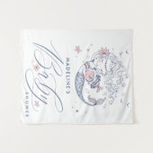 ベビーシャワー | ピンクの小さな女の子マーメイドタペストリー タペストリー (正面(横))