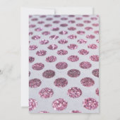 ベビーシャワー | ピンクの水玉 招待状 (裏面)