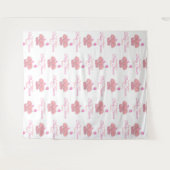 ベビーシャワー ピンクの象 | ステップアンドリピート タペストリー (正面(横))