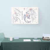 ベビーシャワー |ピンク小さな女の子マーメイドバナー 横断幕 (トレードショー)