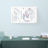 ベビーシャワー |ピンク小さな女の子マーメイドバナー 横断幕 (トレードショー)