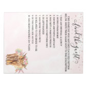 ベビーシャワー ピンク ハイランド牛 ゲーム 参加者探し ノートパッド (正面)