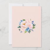 ベビーシャワー ピンク ブルー 花 招待状 (裏面)