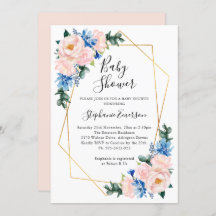 ベビーシャワー ピンク ブルー 花