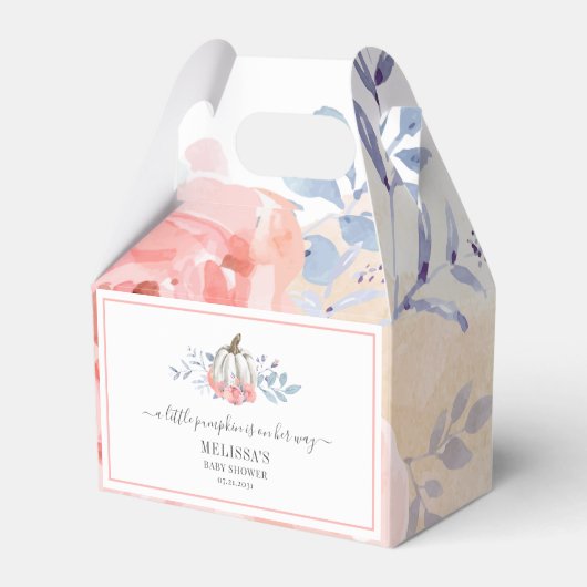 ベビーシャワー フローラル ピンクのバラ ライラックの花が咲く フェイバーボックス (正面サイド)