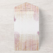 ベビーシャワー&ブックスベビーフローラピンク金ゴールド オールインワン招待状 (外側)