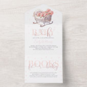 ベビーシャワー&ブックスベビーベビーバスケットグリッター オールインワン招待状 (内側)