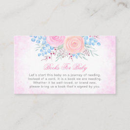 ベビーシャワー ブックリクエスト 水彩 フラワー ピンク エンクロージャーカード