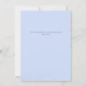 ベビーシャワー、ブルーブース、ブルータイポグラフィ 招待状 (裏面)