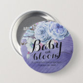 ベビーシャワー ベイビー イン ブルーム ボーホー フラワーズ 缶バッジ (正面&裏面)