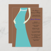 ベビーシャワー、ベビーブルーボーイベビーバンプ、 招待状 (正面/裏面)