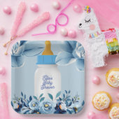 ベビーシャワー – ベビーボトル – 花名カスタム ペーパープレート (パーティー)