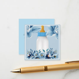 ベビーシャワー – ベビーボトル – 花 エンクロージャーカード