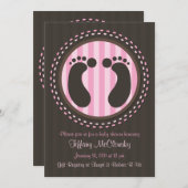 ベビーシャワー – ベビー機器シンボル – ピンク – 招待状 (正面/裏面)