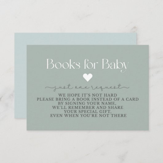 ベビーシャワー、ベビー用の本、カードの挿入 エンクロージャーカード (正面/裏面)