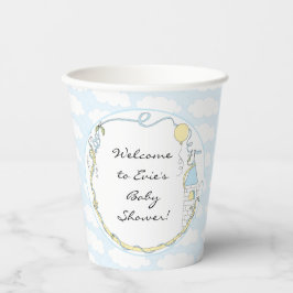 ベビーシャワー ペーパーカップ "キャッスル イエロー ブルー" 8オンス