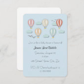 ベビーシャワー ホットエアバルーン ペーパーカットスタイル 招待状 (正面/裏面)