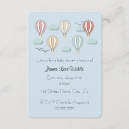 ベビーシャワー ホットエアバルーン ペーパーカットスタイル 招待状