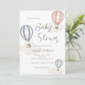 ベビーシャワー ホットエアバルーン 男女兼用 招待状 (スタンド正面)