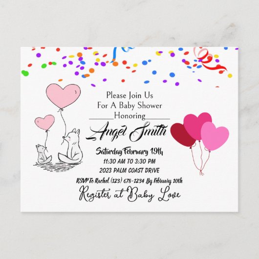 ベビーシャワー ポストカード (正面)