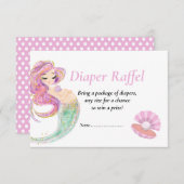 ベビーシャワー マーメイド ピンク ラッフル 水の中 招待状 (正面/裏面)