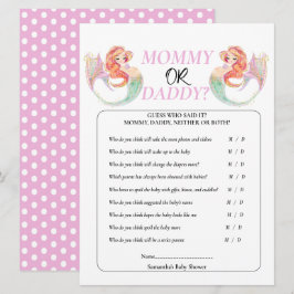 ベビーシャワー マーメイド 海の下。ママ or パパ 招待状