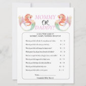 ベビーシャワー マーメイド 海の下。ママ or パパ 招待状 (正面)