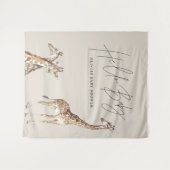 ベビーシャワー モダンなギザギザの優雅なタイポグラフィーテープ タペストリー (正面(横))