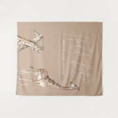 ベビーシャワー モダンなギザギザの優雅なタイポグラフィーテープ タペストリー (正面(横))