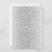 ベビーシャワー モダン シルバー グリッター フット ローズゴールド 招待状 (裏面)