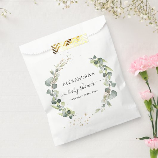 ベビーシャワー　ユーカリグリーン　ボヘミア　ラスティック フェイバーバッグ (封をした状態)