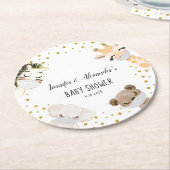 ベビーシャワー ラウンドペーパーコースター (アングル)
