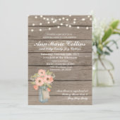 ベビーシャワー ラスティック ストリング ライト ベイビーズ ブレス ガール 招待状 (スタンド正面)