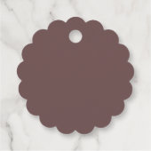 ベビーシャワー ラスティック フラワーモダン バーガンディ ゴールド フェイバータグ (裏面)