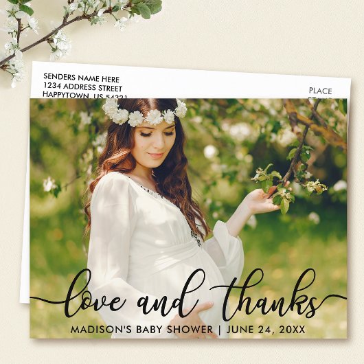 ベビーシャワー ラブ アンド サンクス フォト ポストカード
