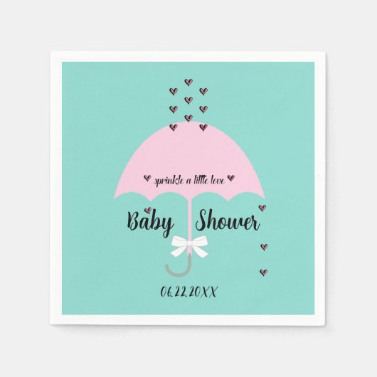 ベビーシャワー ラブ 性別発表 パーティー スタンダードカクテルナプキン (正面)