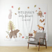 ベビーシャワー　ルーラル　ウッドランド　ジャングル　かわいい動物 タペストリー (インサイチュ(横))