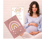 ベビーシャワー レインボー ハート ピンク 招待状