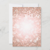 ベビーシャワー ローズゴールド グリッター ウィンター ワンダーランド 招待状 (裏面)