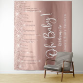 ベビーシャワー ローズゴールド グリッター ウェルカム タペストリー (インサイチュ)