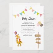 ベビーシャワー ワイルド アニマルズ シャワー 招待状 (正面/裏面)