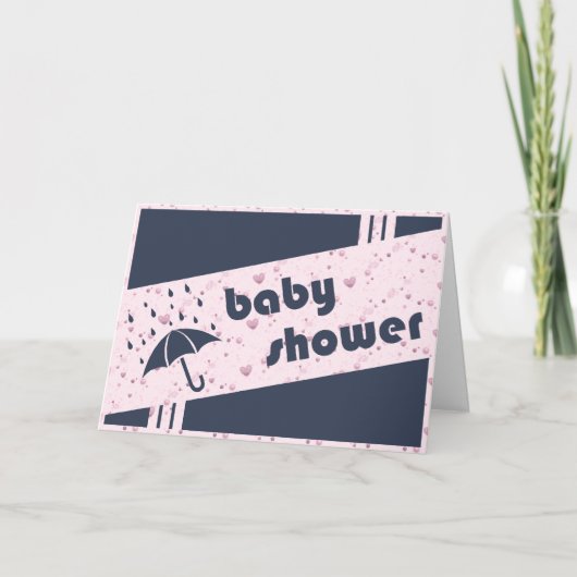 ベビーシャワー：ヴィンテージ傘 招待状 (正面)
