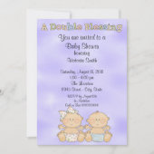 ベビーシャワー 双子 男の子 女の子 招待状 (正面)