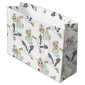 ベビーシャワー/大きい誕生のギフトバッグ-光沢のある ラージペーパーバッグ (裏面アングル)