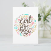 ベビーシャワー　女の子？それとも男の子？ サンキューカード (スタンド正面)