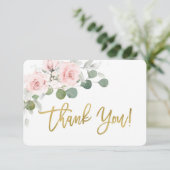 ベビーシャワー 女の子 ピンク 花柄 感謝カード (スタンド正面)