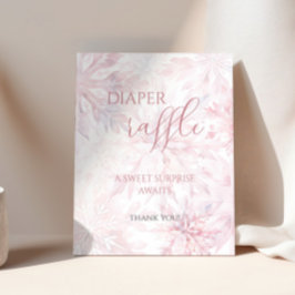 ベビーシャワー 女の子 ピンク 雪の結晶 おむつくじ ポスター