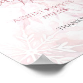 ベビーシャワー 女の子 ピンク 雪の結晶 おむつくじ ポスター (角)